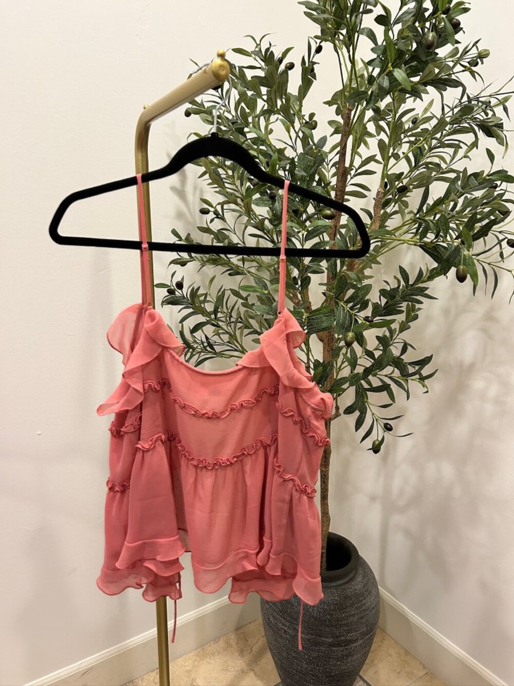Aritzia Pink Ruffle Blouse - Picture 1 of 1